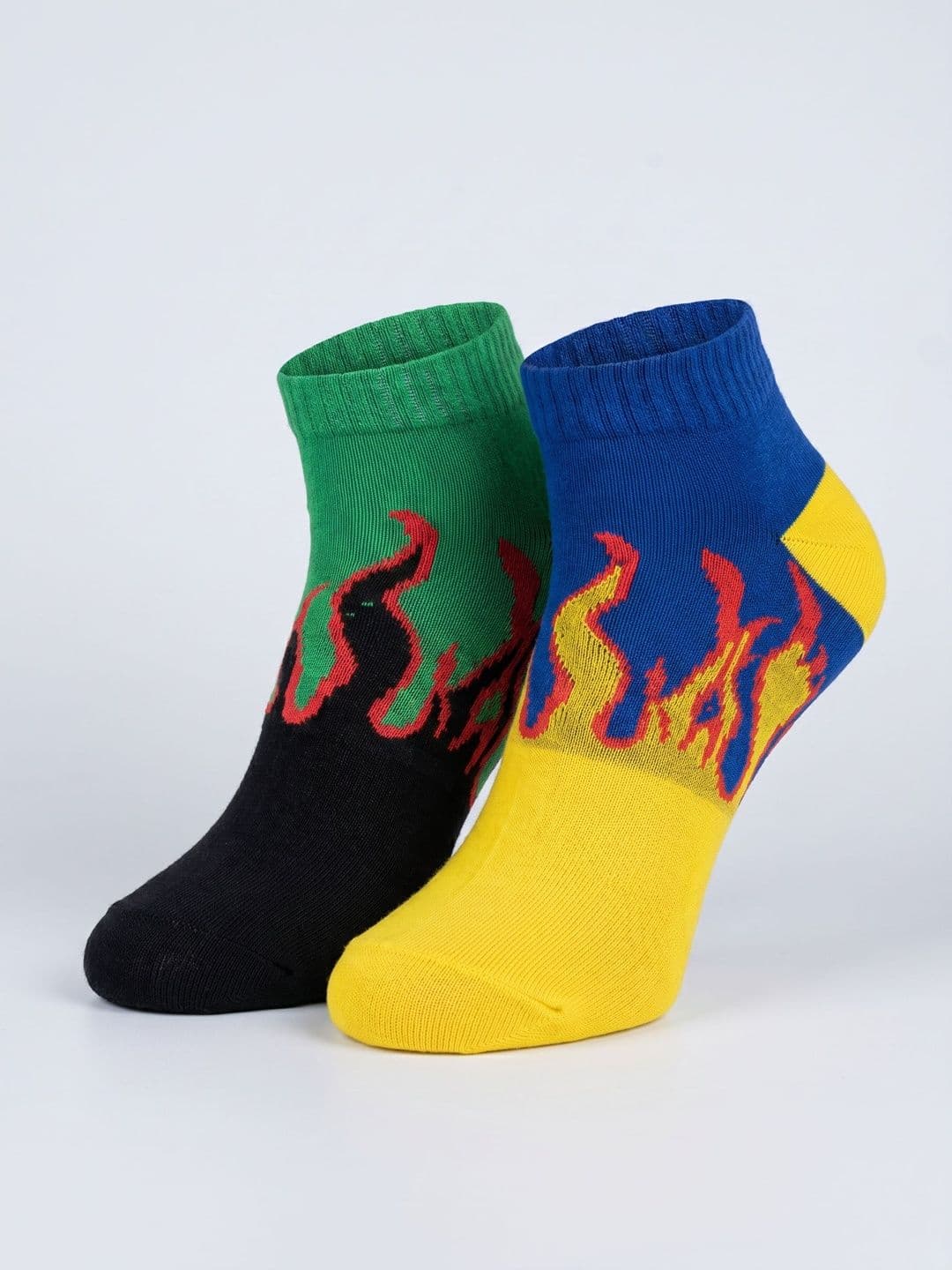 Moda Rapido Men Pack of 2 Cotton Blend Patterned Ankle Length Socks - view 1