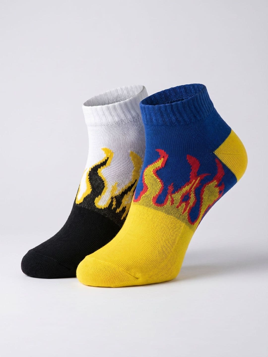 Moda Rapido Men Pack of 2 Cotton Blend Patterned Ankle Length Socks - view 1