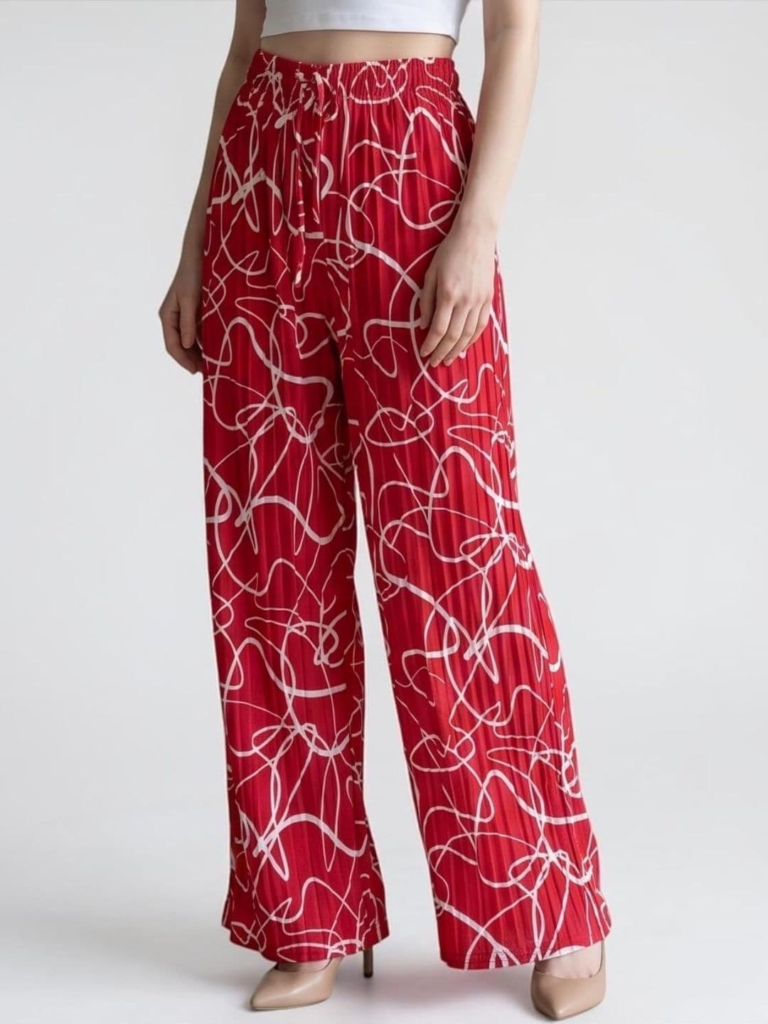 Nelwin Ji Women Printed Knitted Palazzos - view 1