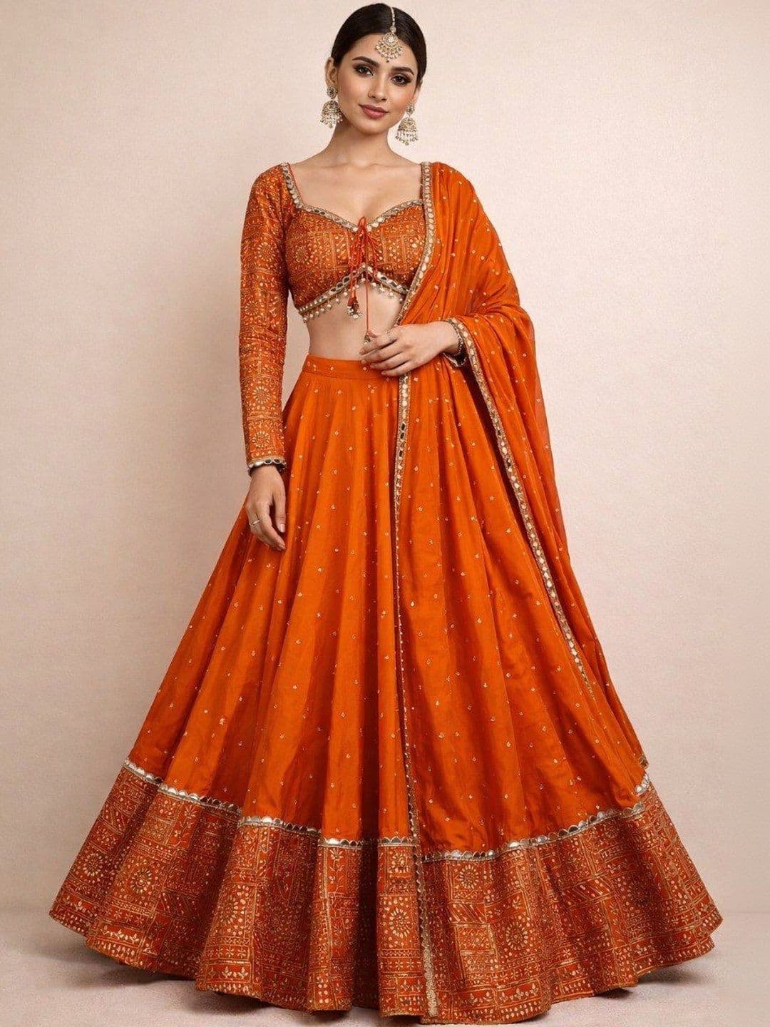 VenderVilla Embellished Sequinned Semi-Stitched Lehenga & Blouse With Dupatta - view 1