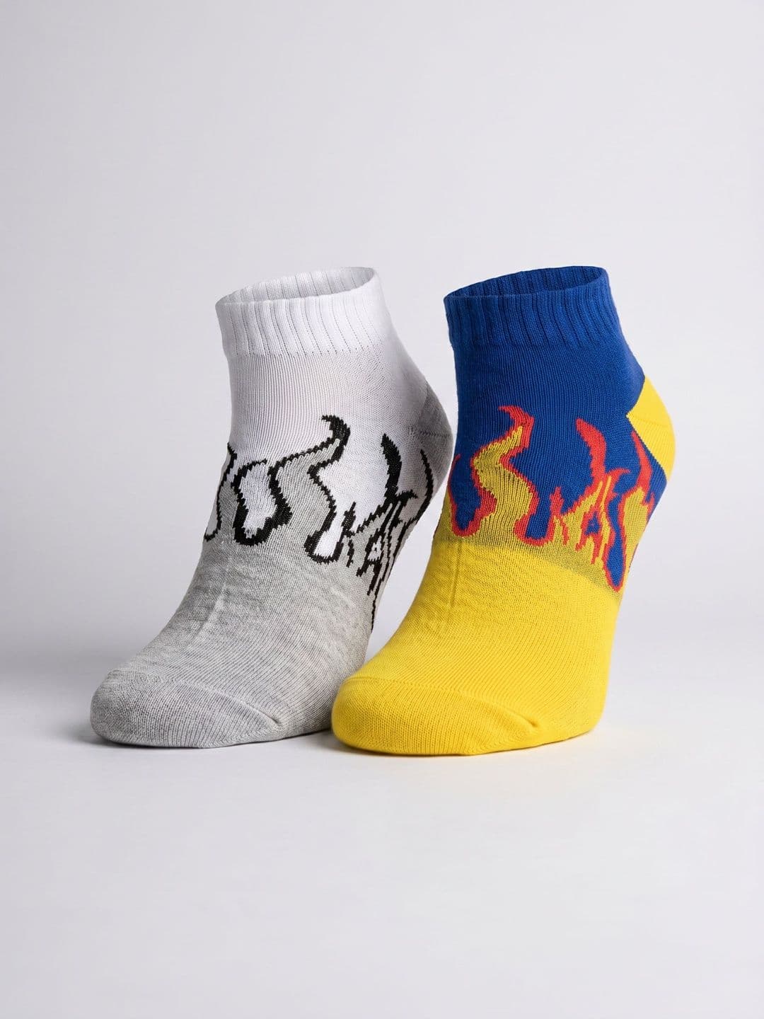 Moda Rapido Men Pack of 2 Cotton Blend Patterned Ankle Length Socks - view 1