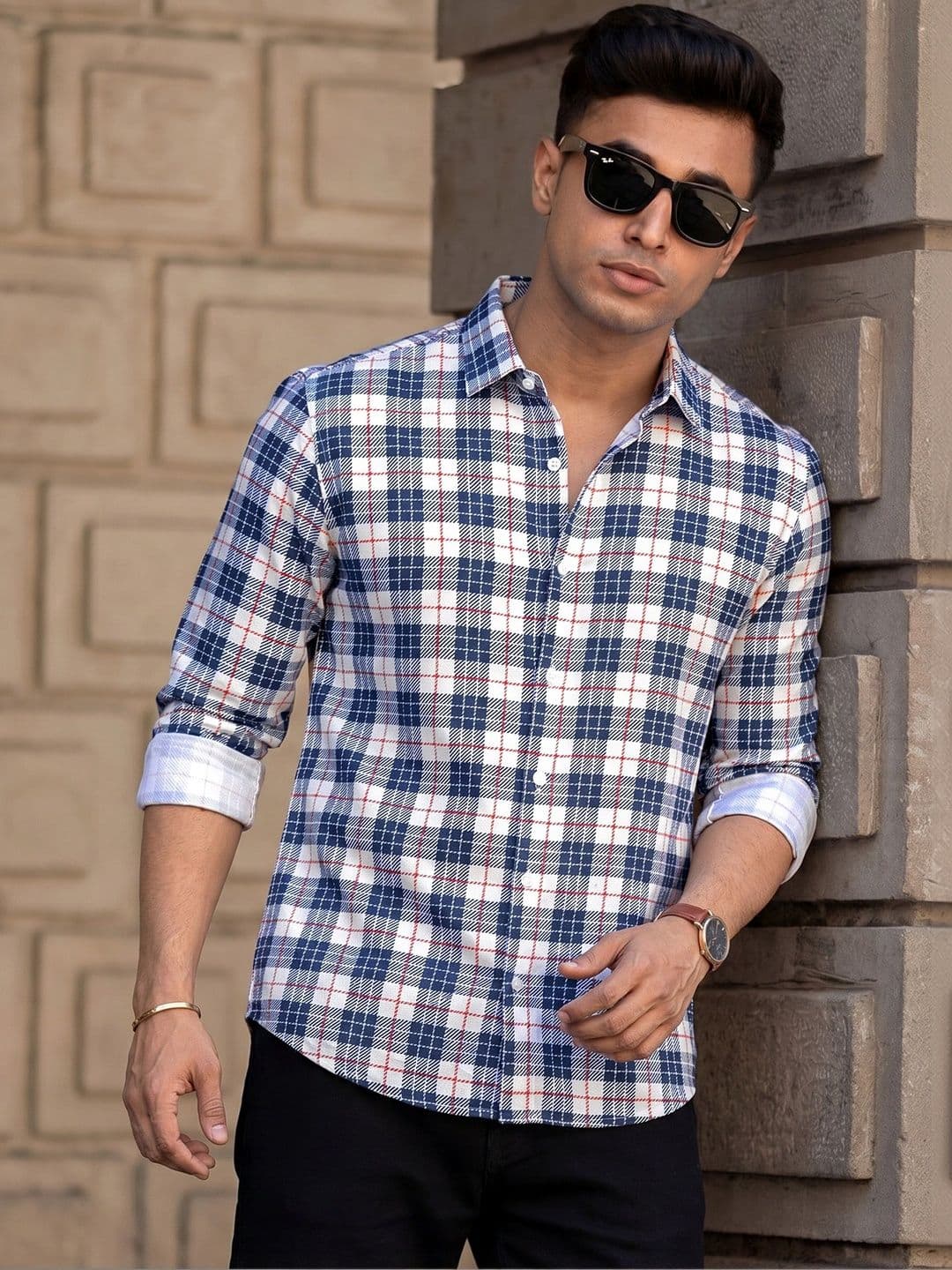 MARMIC FAB Men Comfort Checked Spread Collar Cotton Casual Shirt - view 1