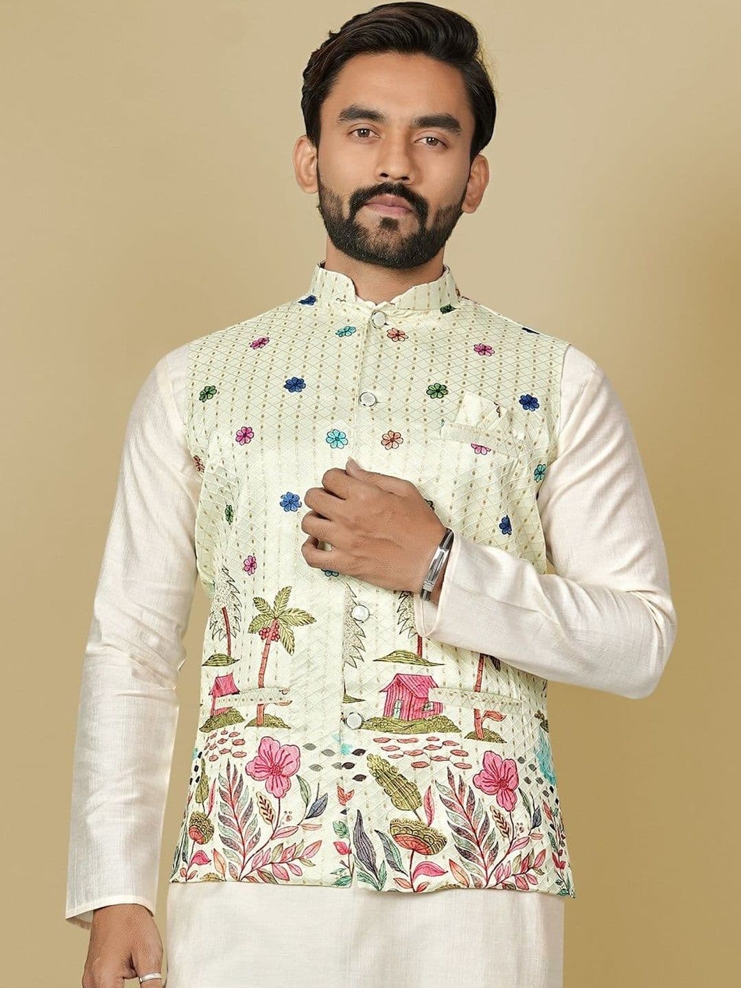 Leipzig Fashion Men Tailored Jacket with Embroidered - view 1