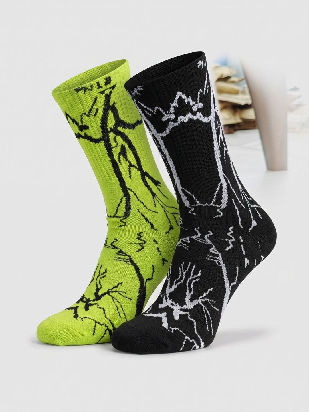 Moda Rapido Men Pack of 2 Cotton Blend Patterned Calf Length Socks - view 1