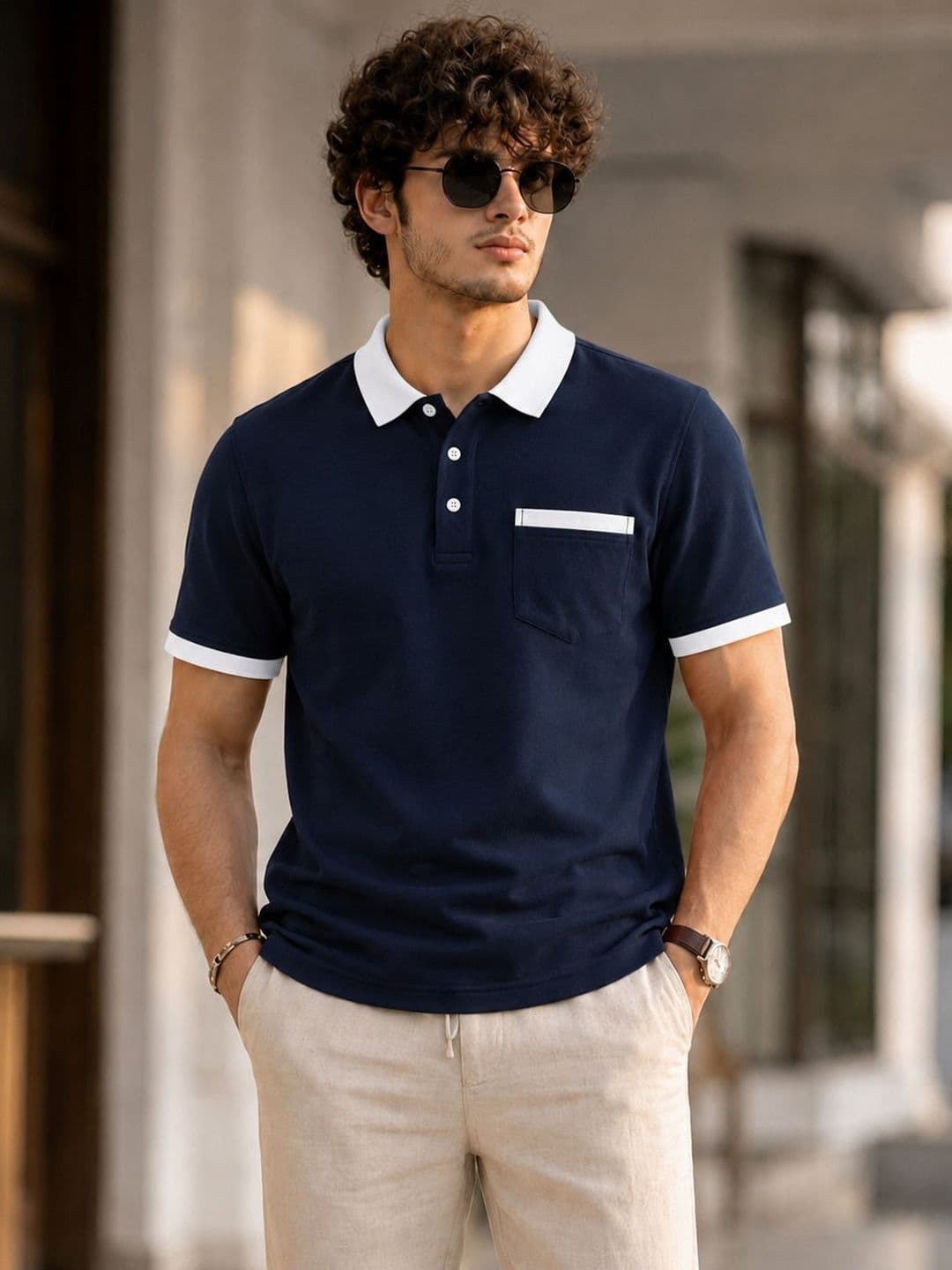 SCUBA Men Polo Collar Pockets T-shirt - view 1