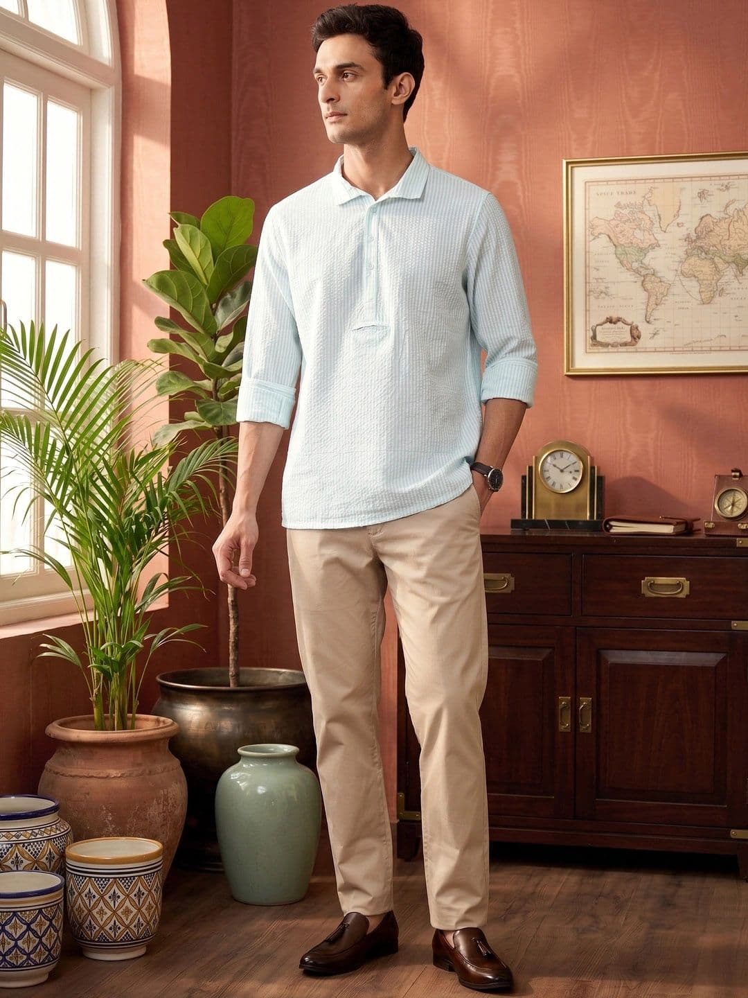 House of Pataudi Striped Rozana Kurta - view 1