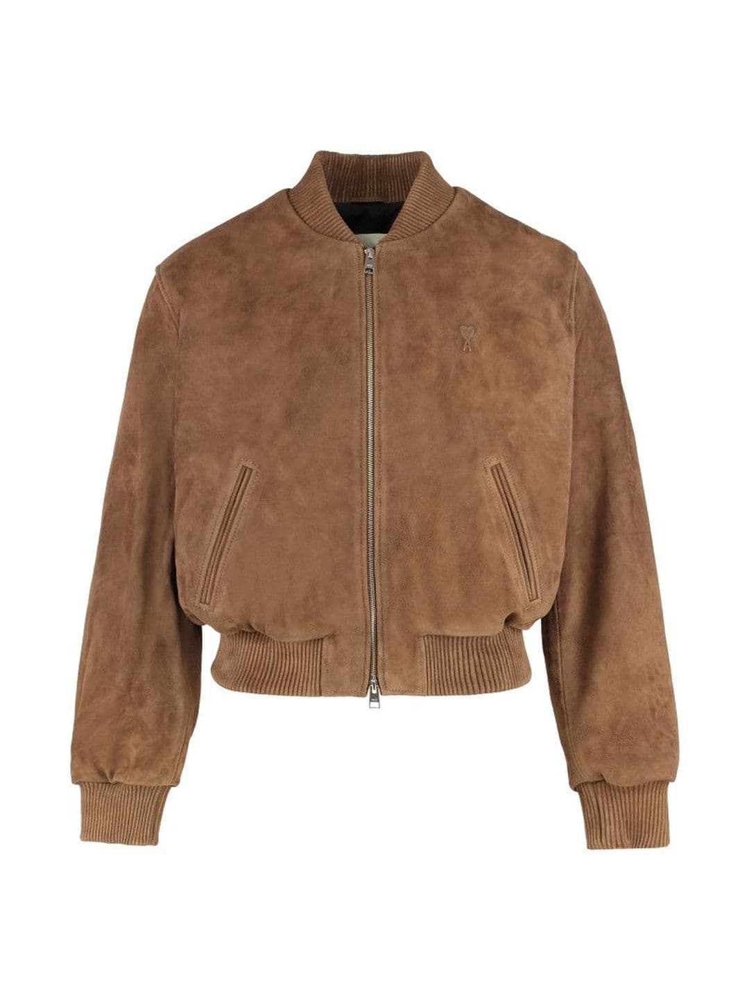 Ami Paris Brown Suede Bomber Jacket - view 1