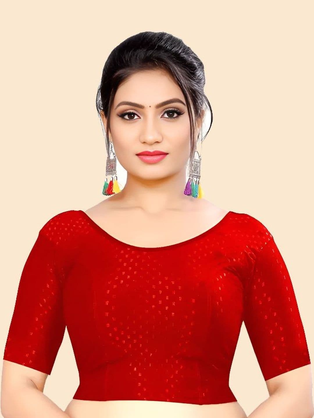 HERE&NOW Cotton Woven Design Saree Blouse - view 1