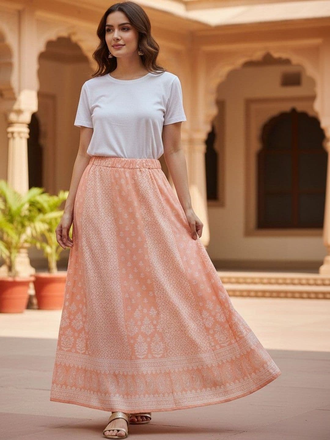 Cot'N Soft Women Pure Cotton Cotton Cambric Paisley Maxi A-Line Skirt - view 1