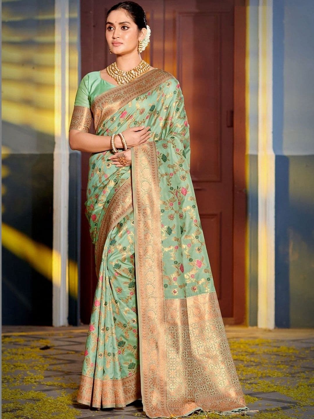 Sutriti Silk Blend Designer Banarasi Saree - view 1