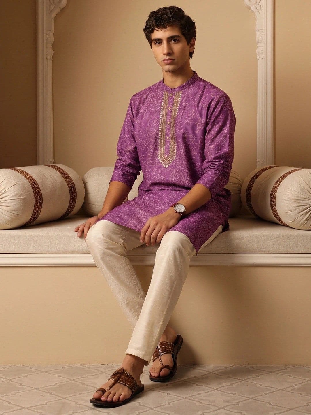 House of Pataudi Bandhani Printed Rozana Kurta - view 1