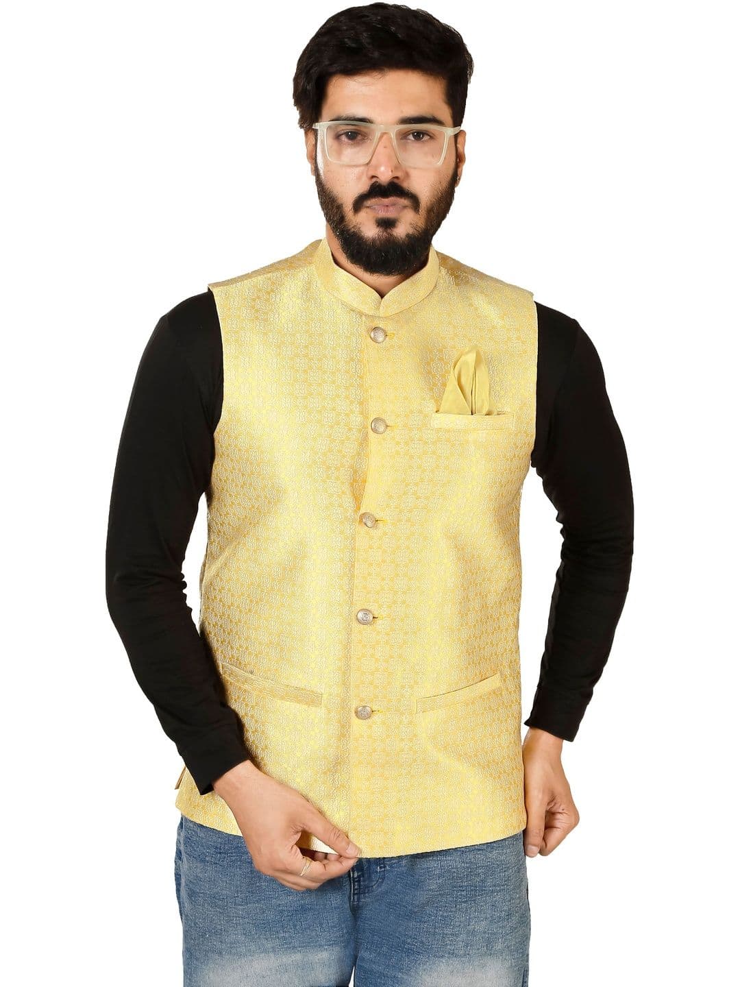 KUTUB FASHION Woven Nehru Jackets - view 1