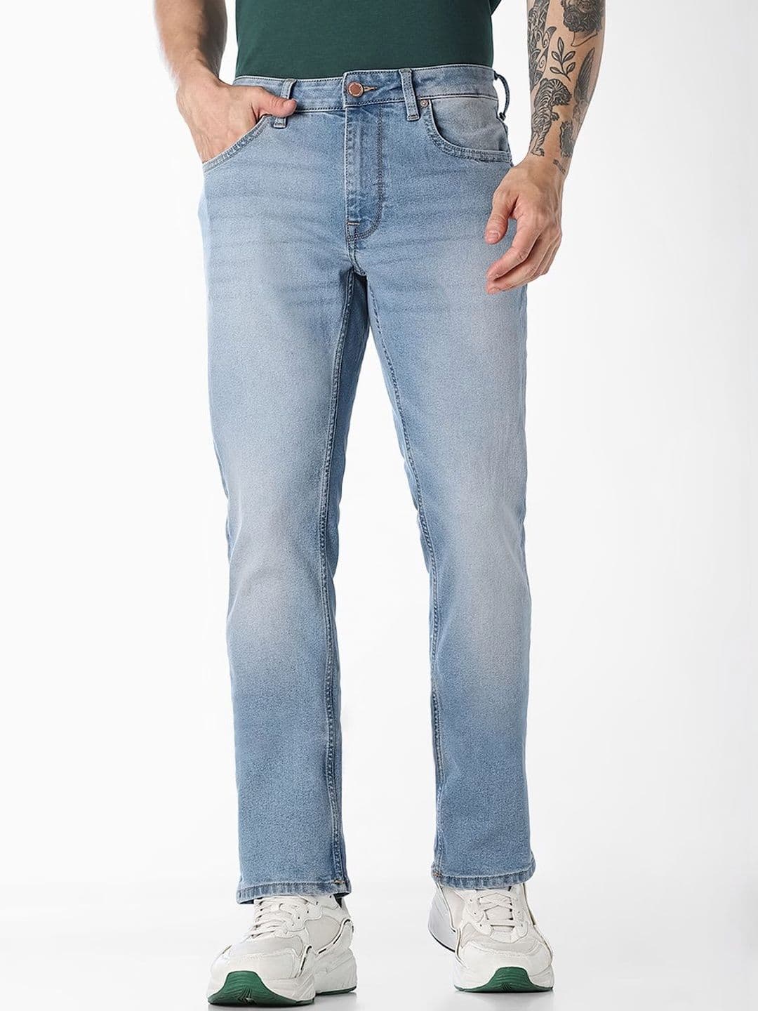 Jack & Jones Men Regular Fit Mid-Rise Light Fade Stretchable Jeans - view 1