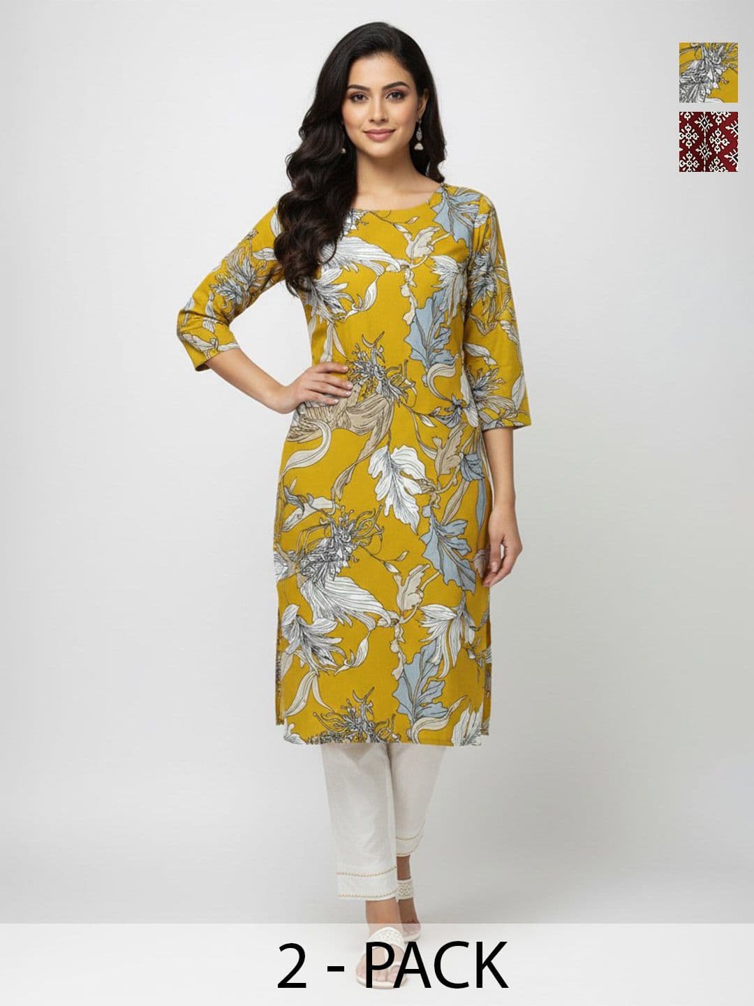 SZN Women Ethnic Motifs Printed Crepe Kurta - view 1