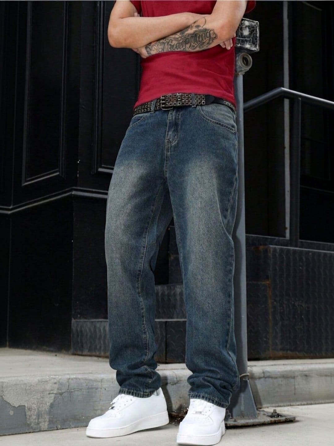 PINKLIT Men Straight Fit Mid-Rise Light Fade Jeans - view 1