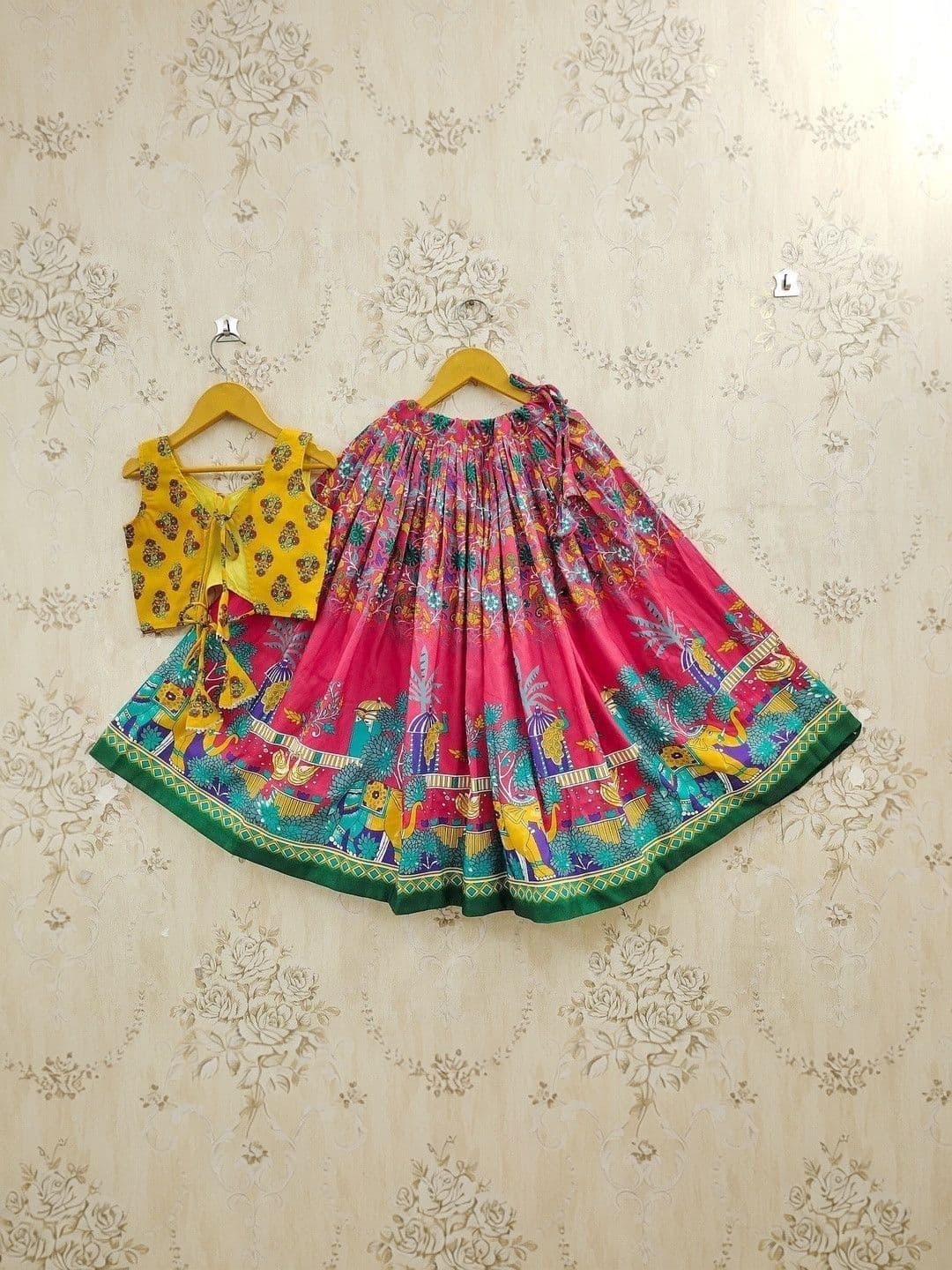 Helene Girls Printed Semi-Stitched Lehenga & Blouse With Dupatta - view 1