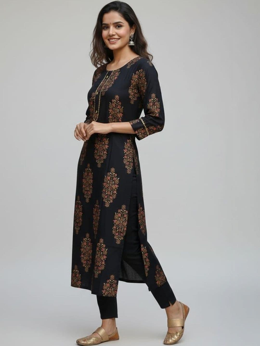 JIVANDHARA Ethnic Motifs Printed Kurti - view 1