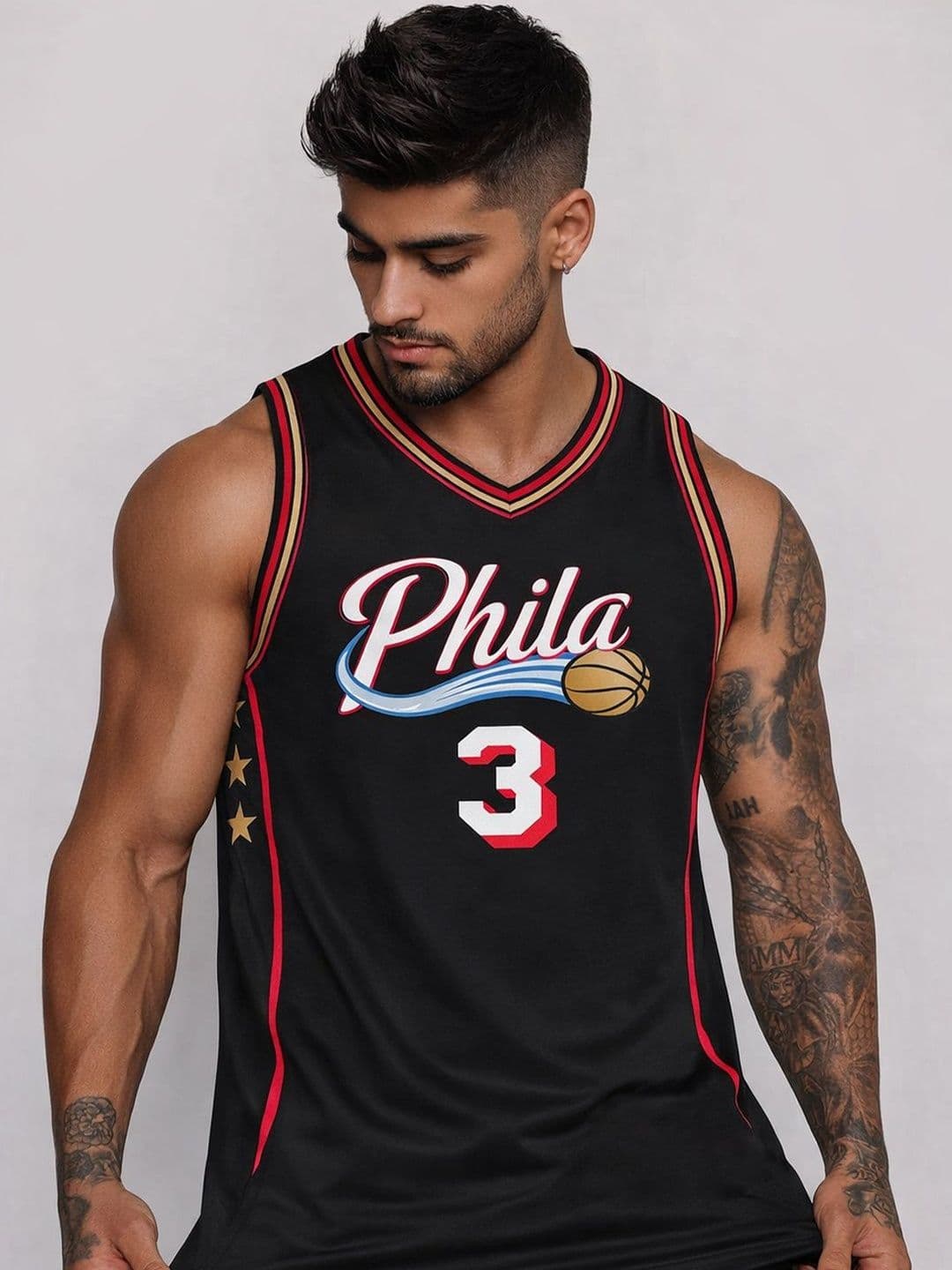 Force Men Philadelphia 76ers Printed V-Neck T-shirt - view 1