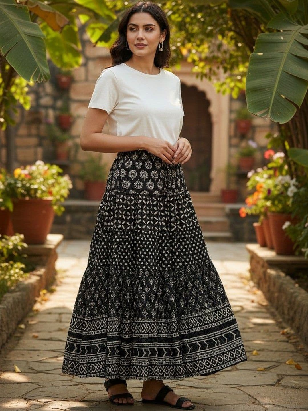 Cot'N Soft Women Pure Cotton Floral Maxi A-Line Skirt - view 1