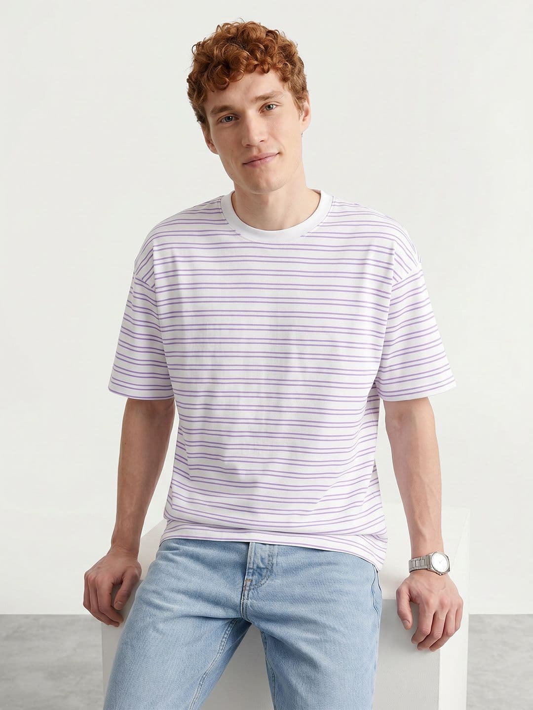 Mast & Harbour Striped Oversized T-shirt - view 1