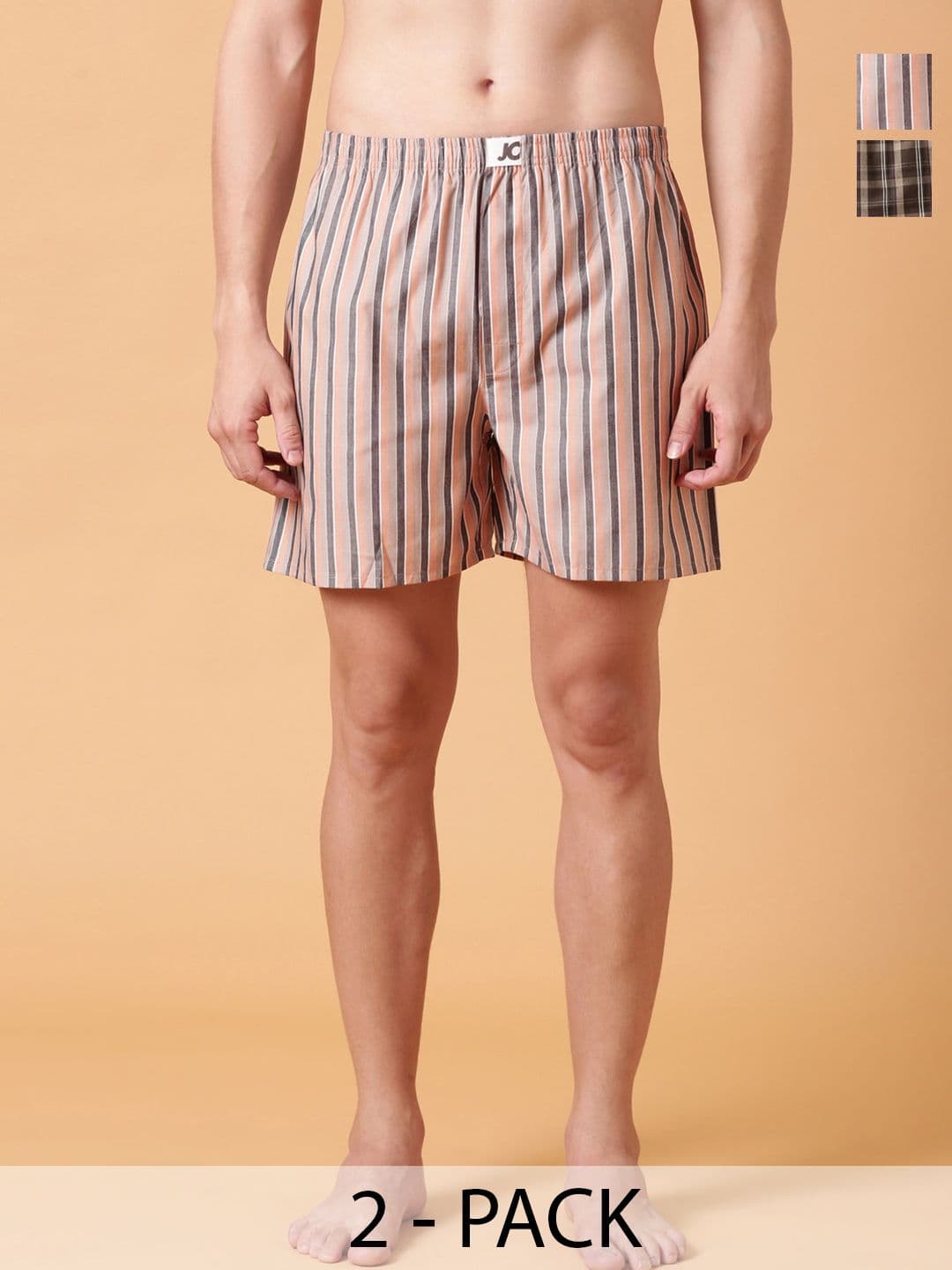 JOVEN Pack Of 2 Printed Pure Cotton Boxers-JB2C032 - view 1