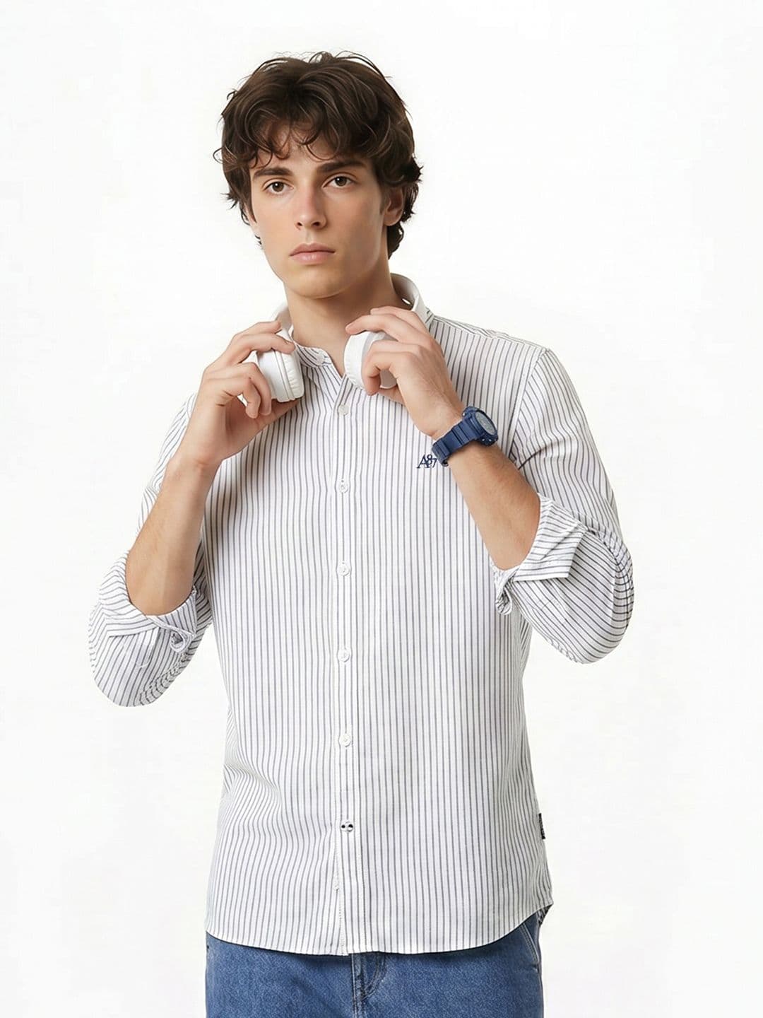 Aeropostale Striped Cotton Linen Casual Shirt - view 1