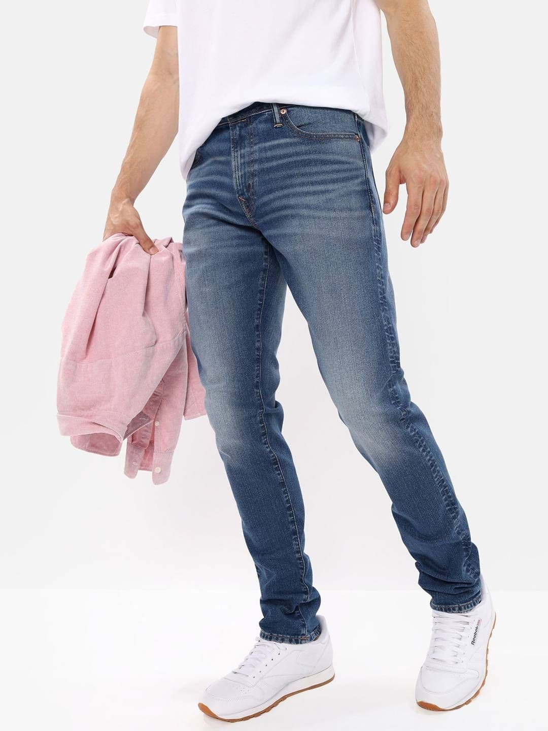 AMERICAN EAGLE OUTFITTERS Men Blue AirFlex+ Athletic Skinny Jeans - view 1