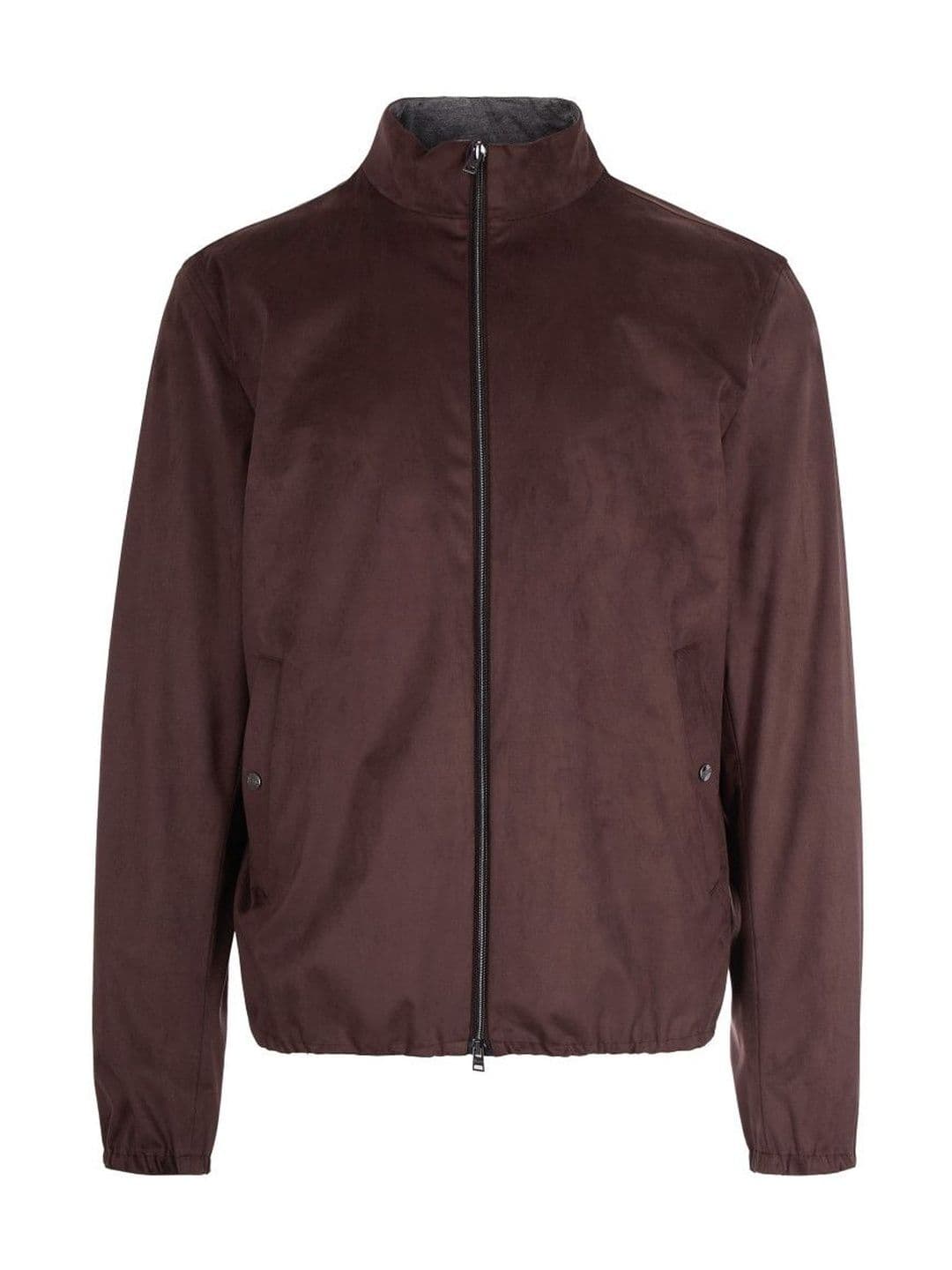 Herno Men Brown Solid Mock Collar Jacket - view 1