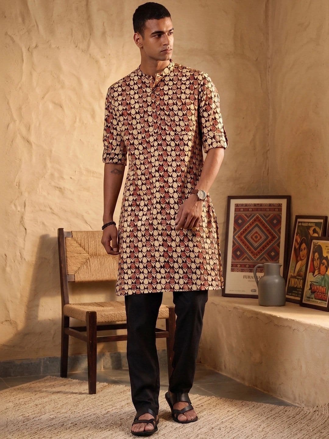 Taavi Pure Cotton Indie Floral Printed Kalamkari Kurta - view 1