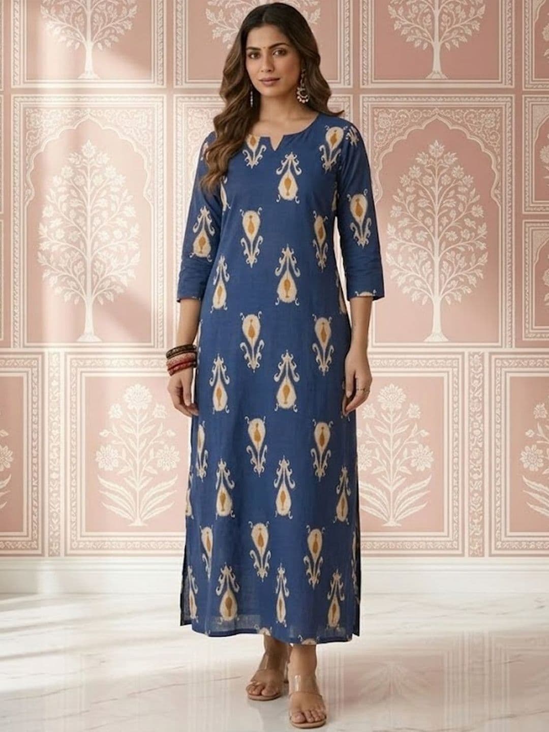 NAVYAAZRI Women Ethnic Motifs Printed Indie Prints Kurta - view 1