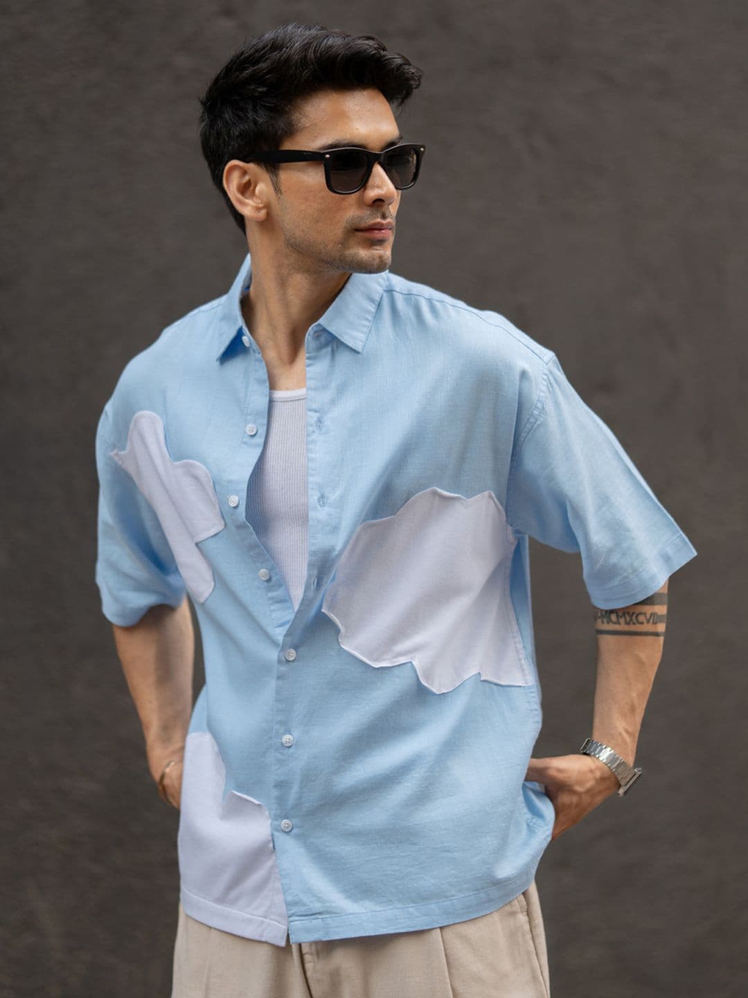 Powerlook Men Spread Collar Regular Sleeves Oversized Shirt - view 1