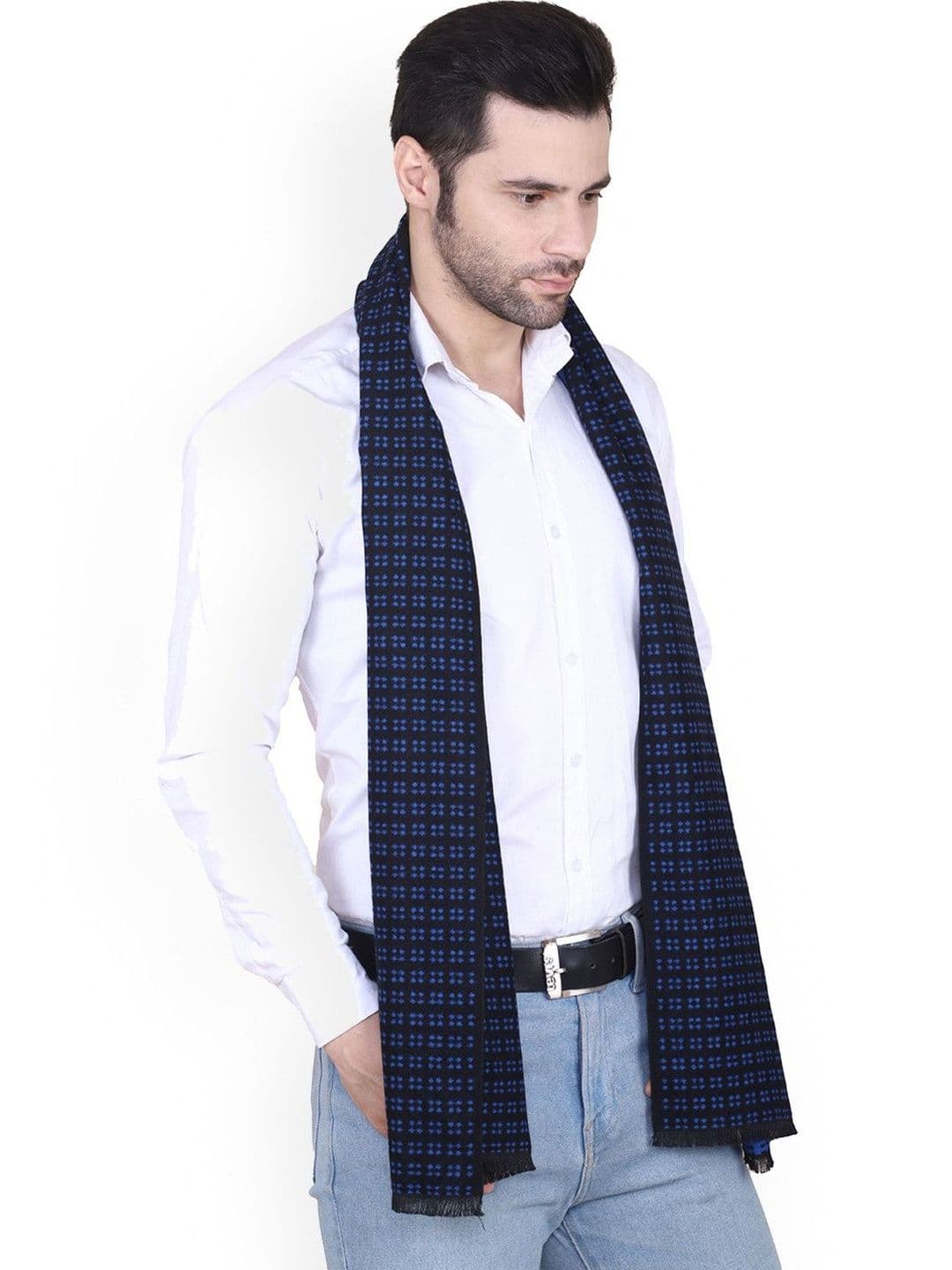 Cazzano Men Checked Merino Wool Fringed Mufflers - view 1