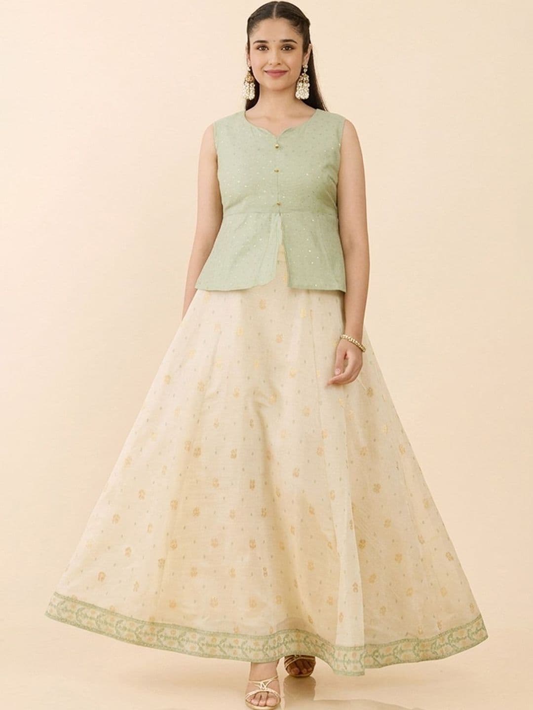 Maybell Embellished Semi-Stitched Lehenga & - view 1
