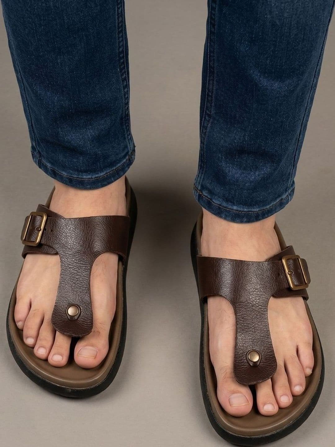 Koblerr Men Leather Comfort Sandals - view 1