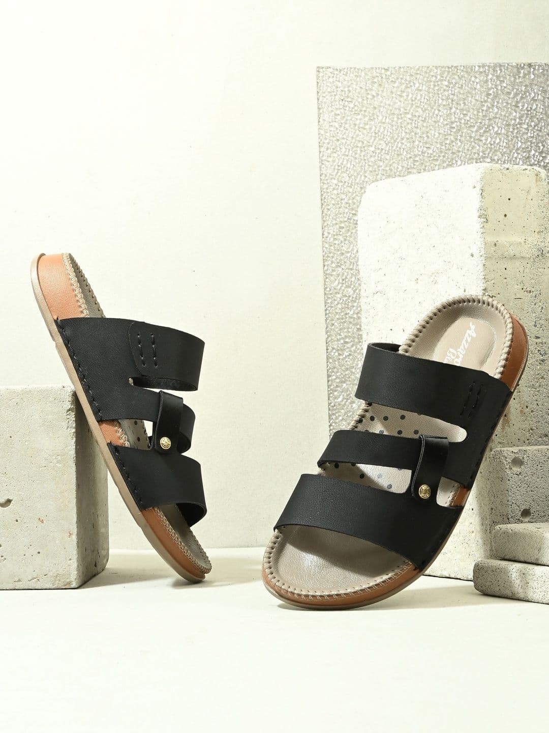 Azzaro Black Men Sliders - view 1