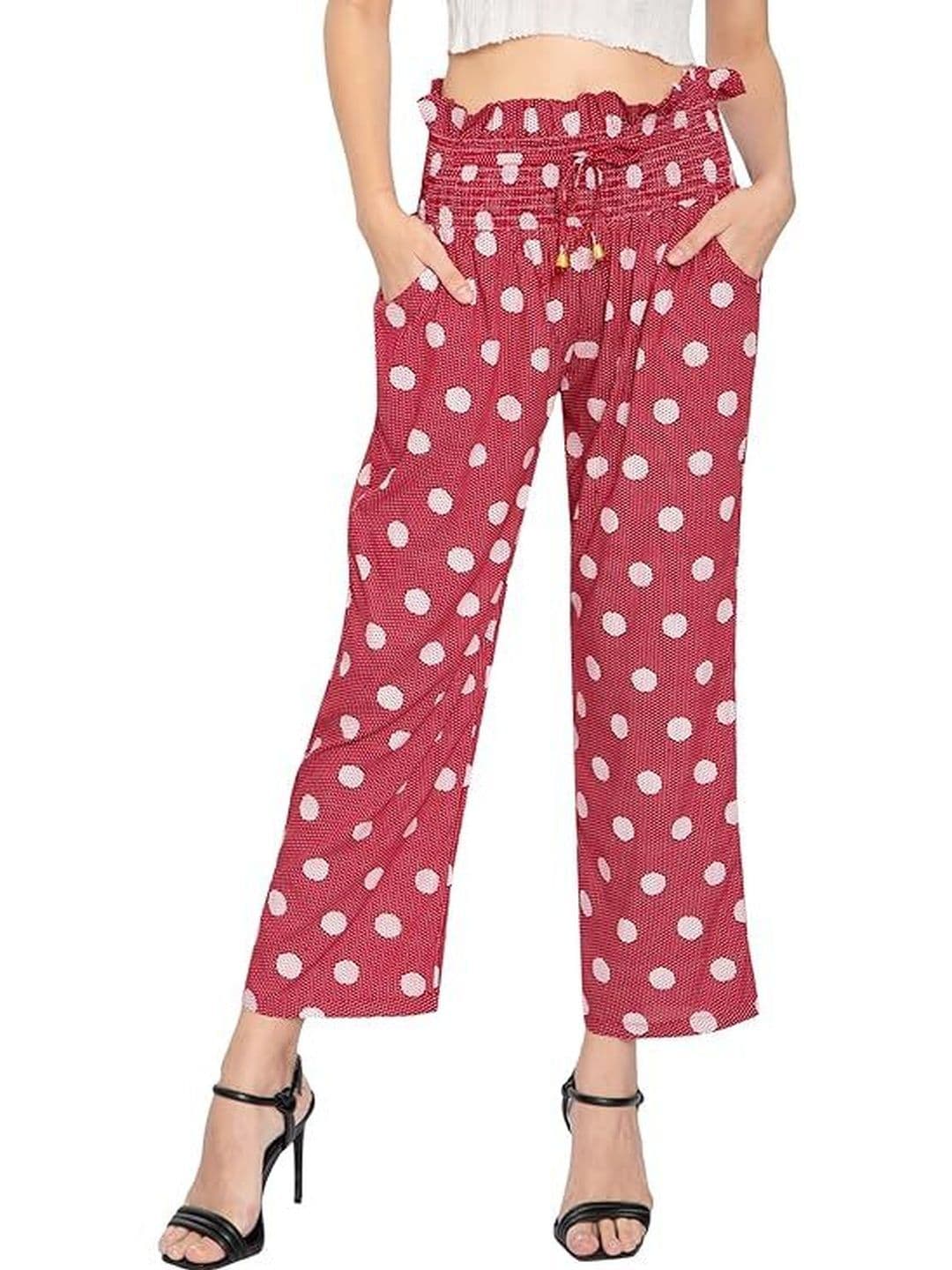 TNQ Women Polka Dot Printed Cropped Palazzos - view 1
