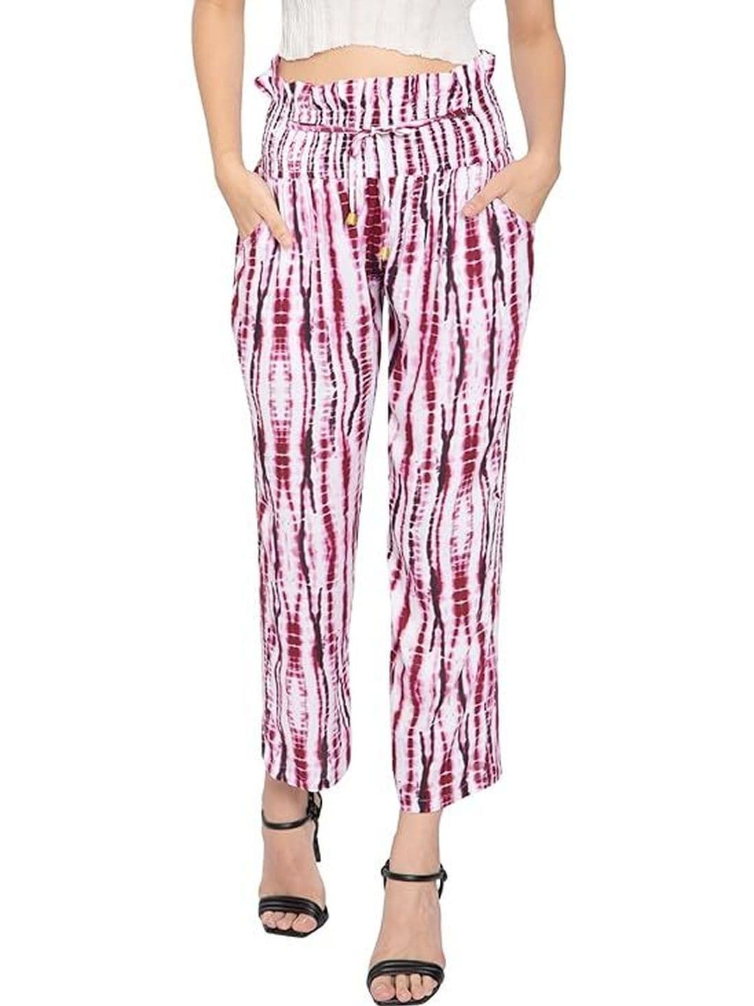 TNQ Women Tie and Dye Printed Cropped Palazzos - view 1