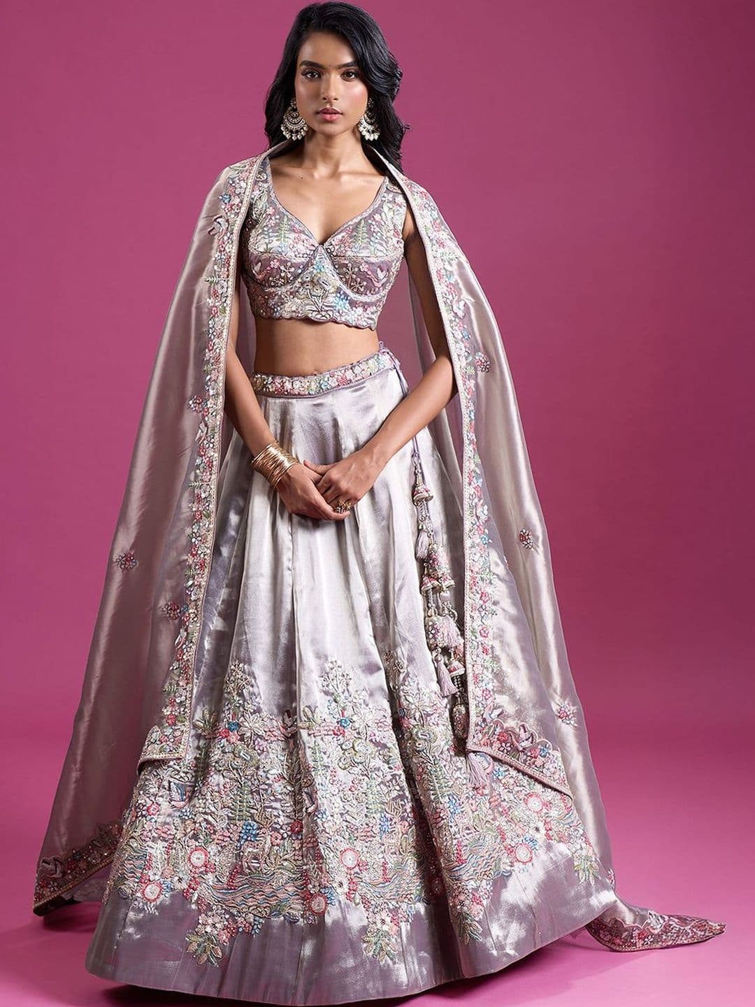 Samyukta Singhania Embroidered Thread Work Ready to Wear Lehenga & Blouse With Dupatta - view 1