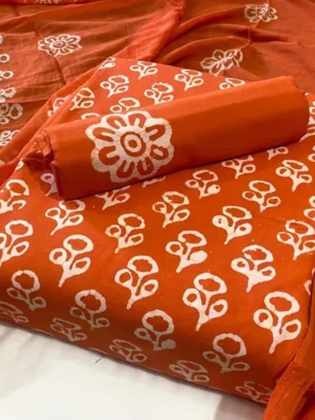 Keshar Printed Pure Cotton Unstitched Dress Material - view 1