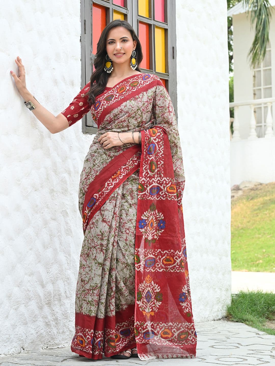 RATAN Women Pure Cotton Printed Mulmul Saree With Blouse Piece - view 1