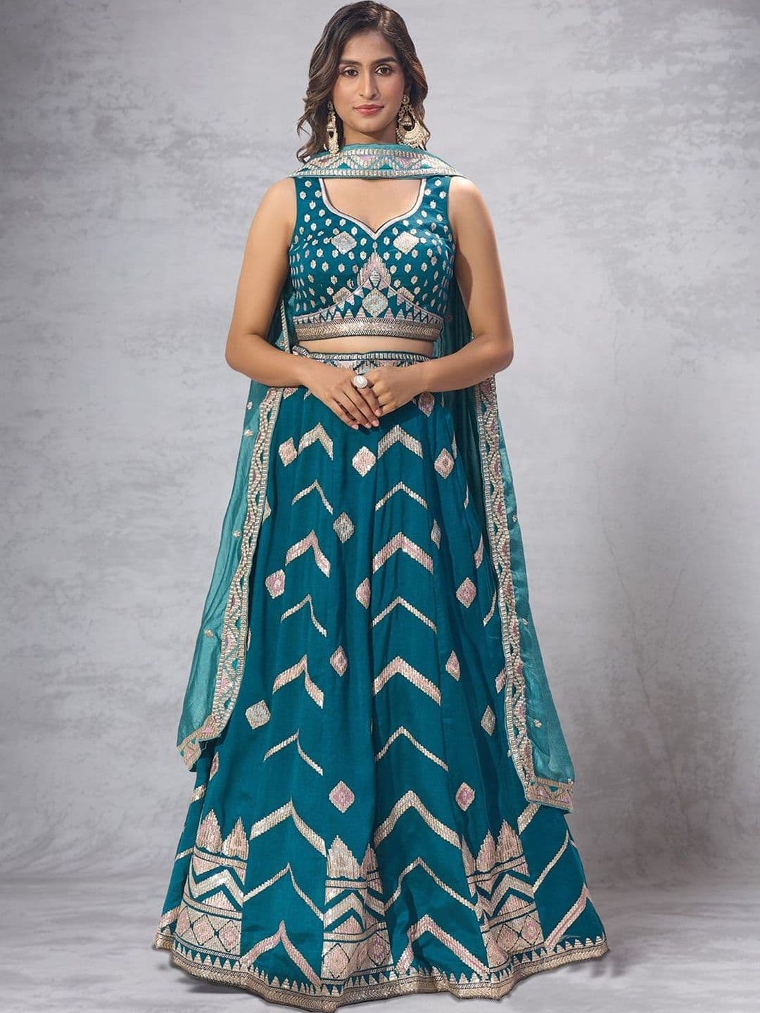 Samyukta Singhania Embellished Sequinned Ready to Wear Lehenga & Blouse With Dupatta - view 1