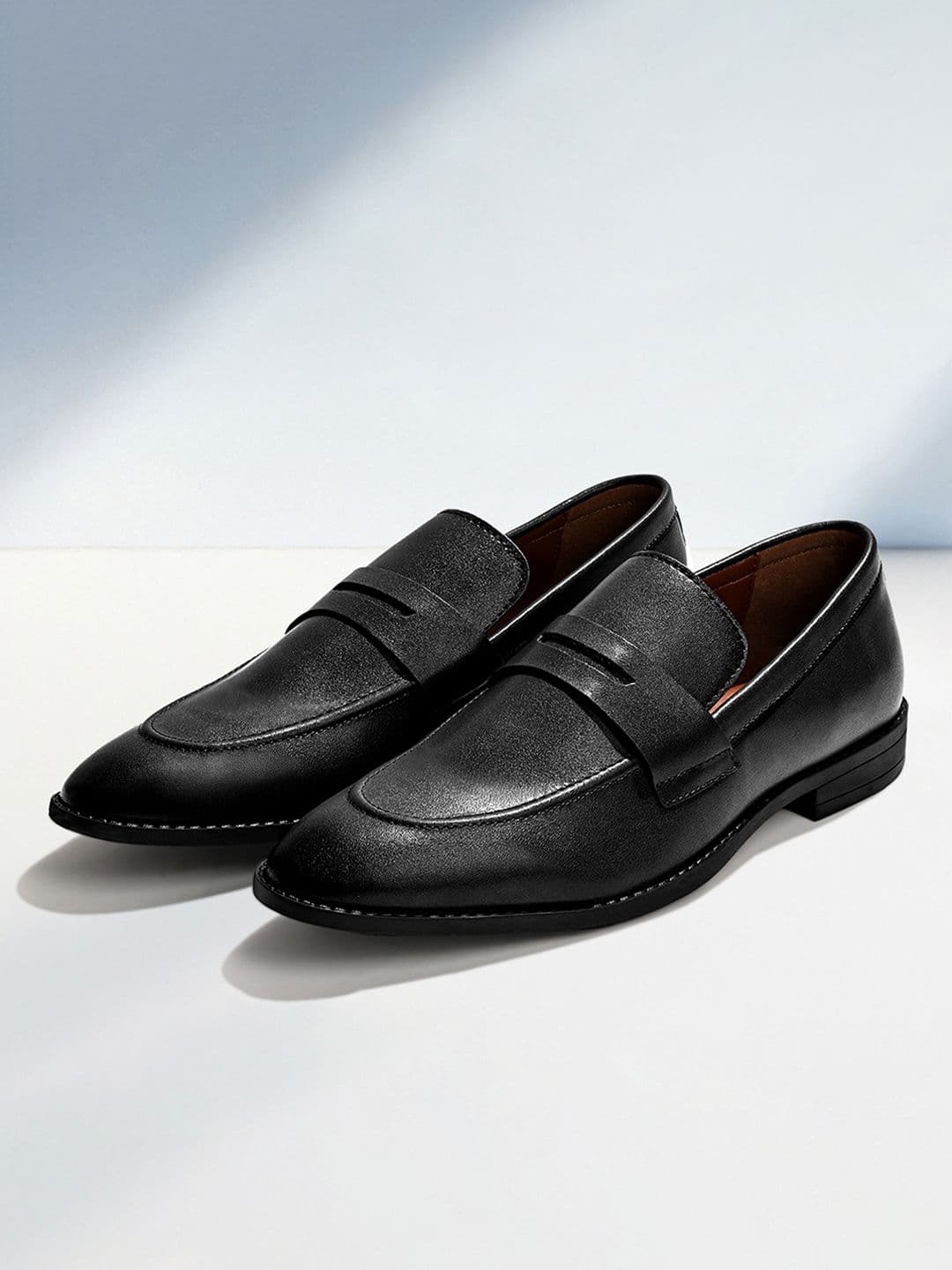 LOUIS STITCH Men Jet Black Formal Slip On Mocassin Shoes - view 1