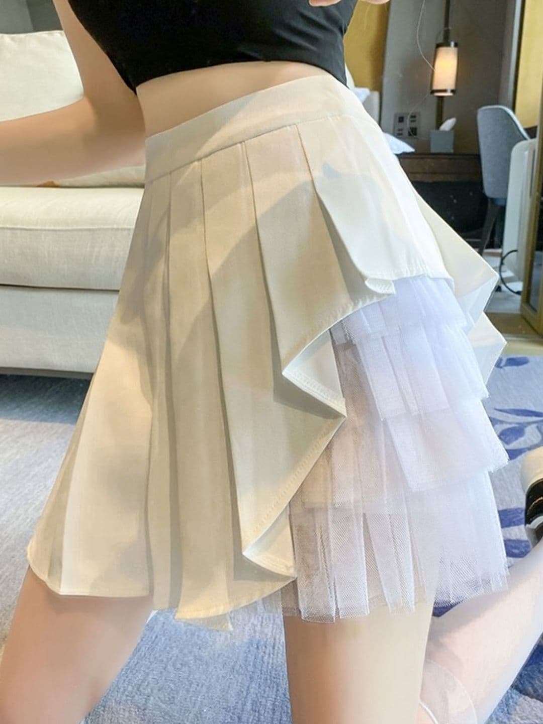 StyleCast Women Tiered Mini Flared Skirt - view 1