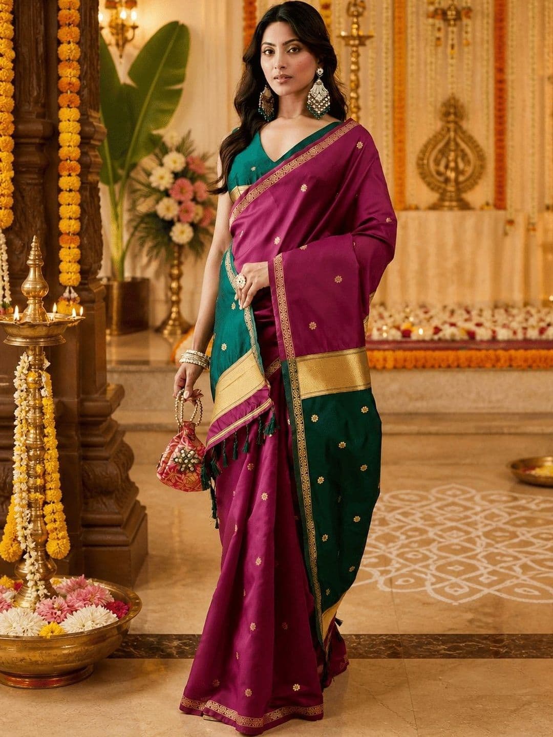 kasee Woven Design Zari Art Silk Handloom Saree - view 1