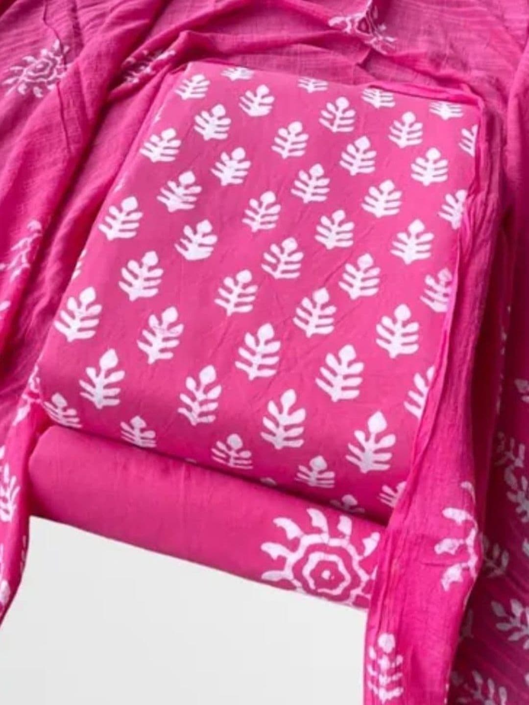 Keshar Printed Pure Cotton Unstitched Dress Material - view 1