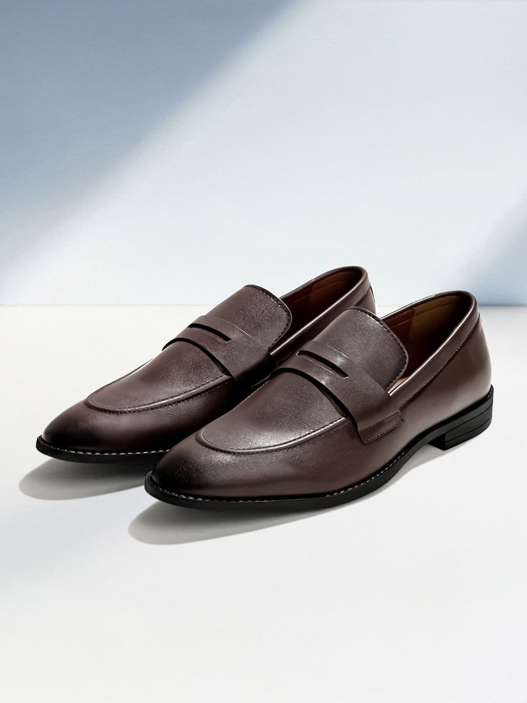 LOUIS STITCH Men Brunette Brown Formal Slip On Mocassin Shoes - view 1