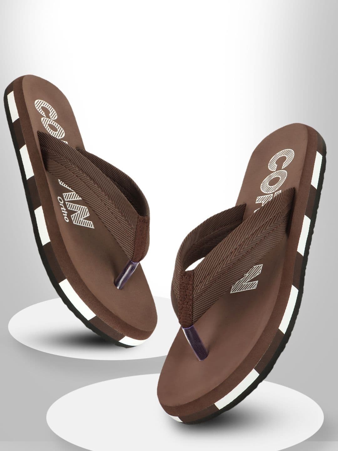 Corgan Men Striped Thong Flip-Flops - view 1