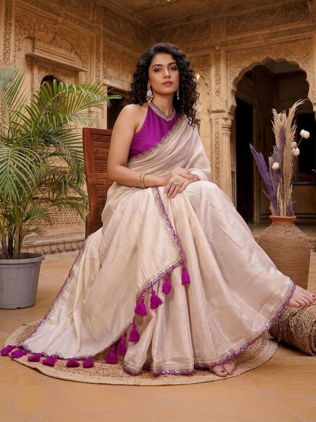 Anouk Woven Design Silk Cotton Handloom Saree - view 1