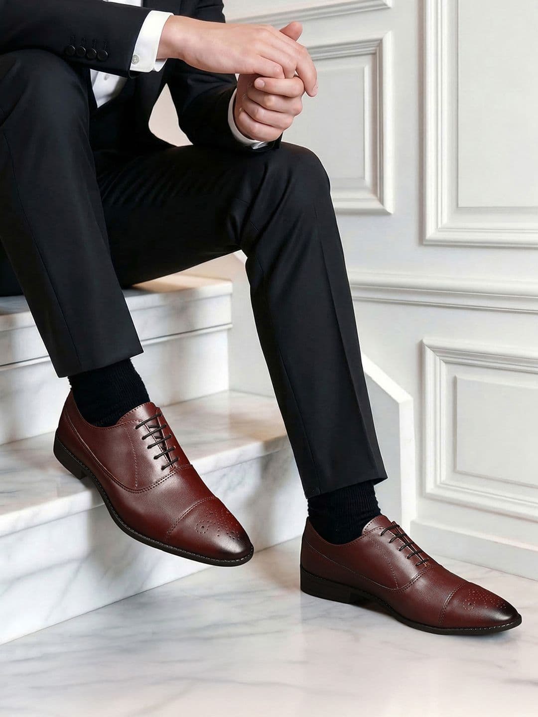 LOUIS STITCH
Men Rosewood Formal Lace Up Derby Shoes - view 1