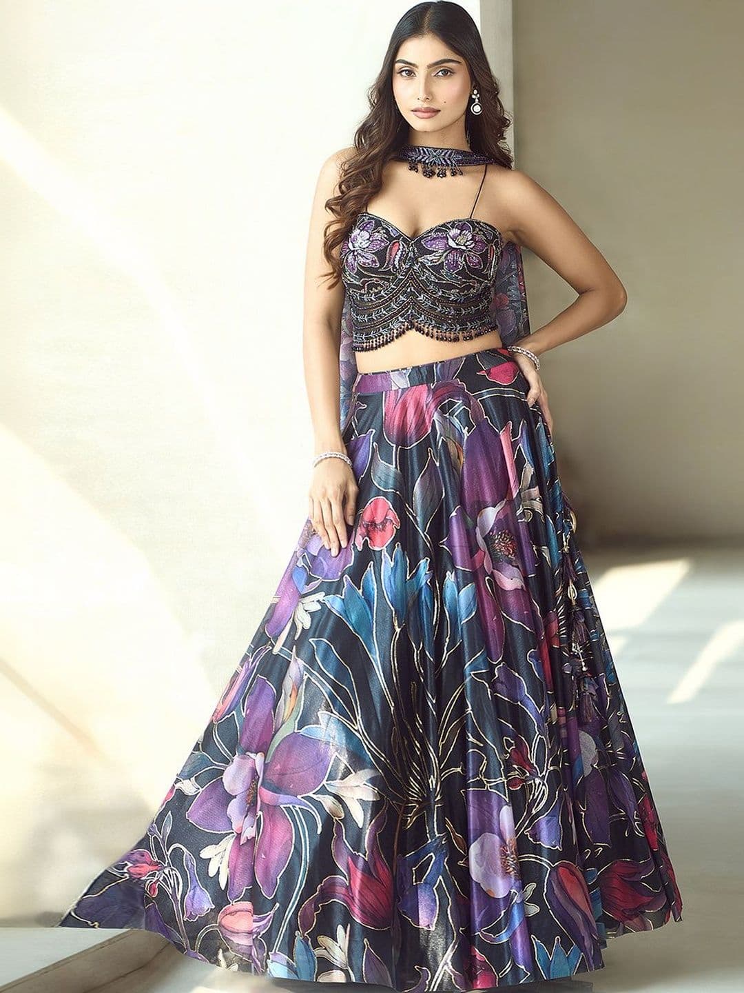 Samyukta Singhania Embellished Sequinned Ready to Wear Lehenga & - view 1